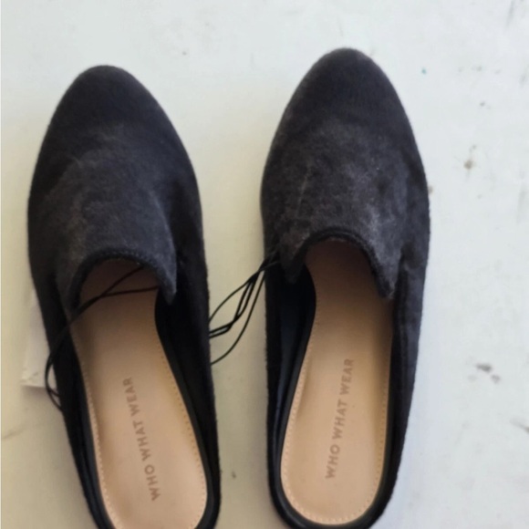 New Who What Wear Faux Fur Mules Flats Black Size 6.5 7.5 8.5 Comfort Slides - Picture 12 of 14